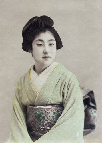 PORTRAIT OF PONTA, Geisha of Shinbashi, c. 1895 by 鹿島 清兵衛 KAJIMA Seibei